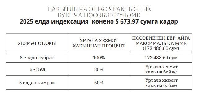 2025 елда индексация һәм законнардагы үзгәреш­ләр нәтиҗәсендә пособиеләр күләме арттырылды