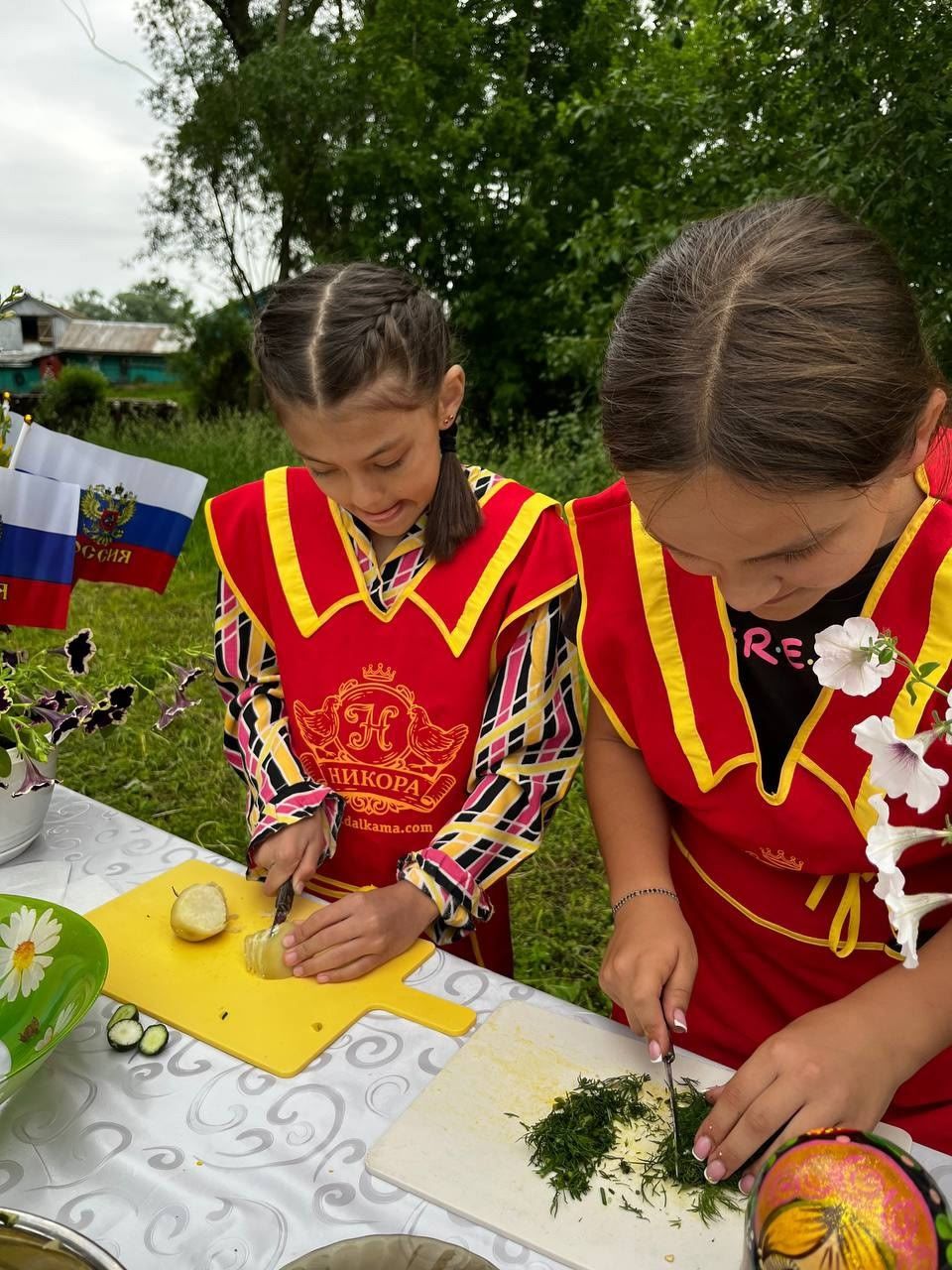 Акъегет авылында «Мастер шеф» түгәрәгенә йөрүче кызлар Россия көнен «тәмле» үткәргән
