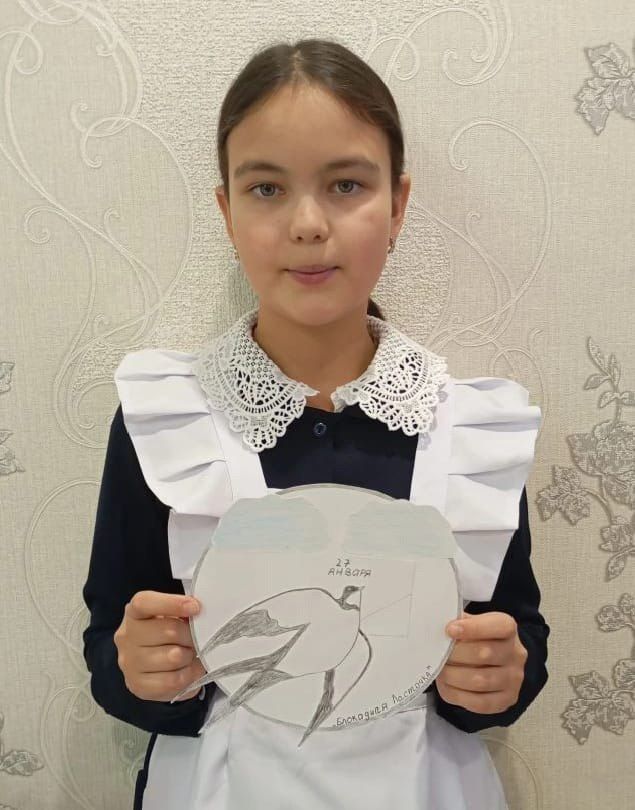 Акъегет авылы укучылары Ленинград камалышын өзү көненә багышланган Бөтенроссия акциясендә катнашты