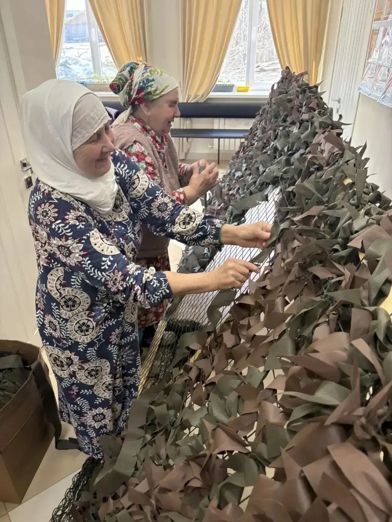 Уразлы авылында маскировка челтәрләре үрәләр