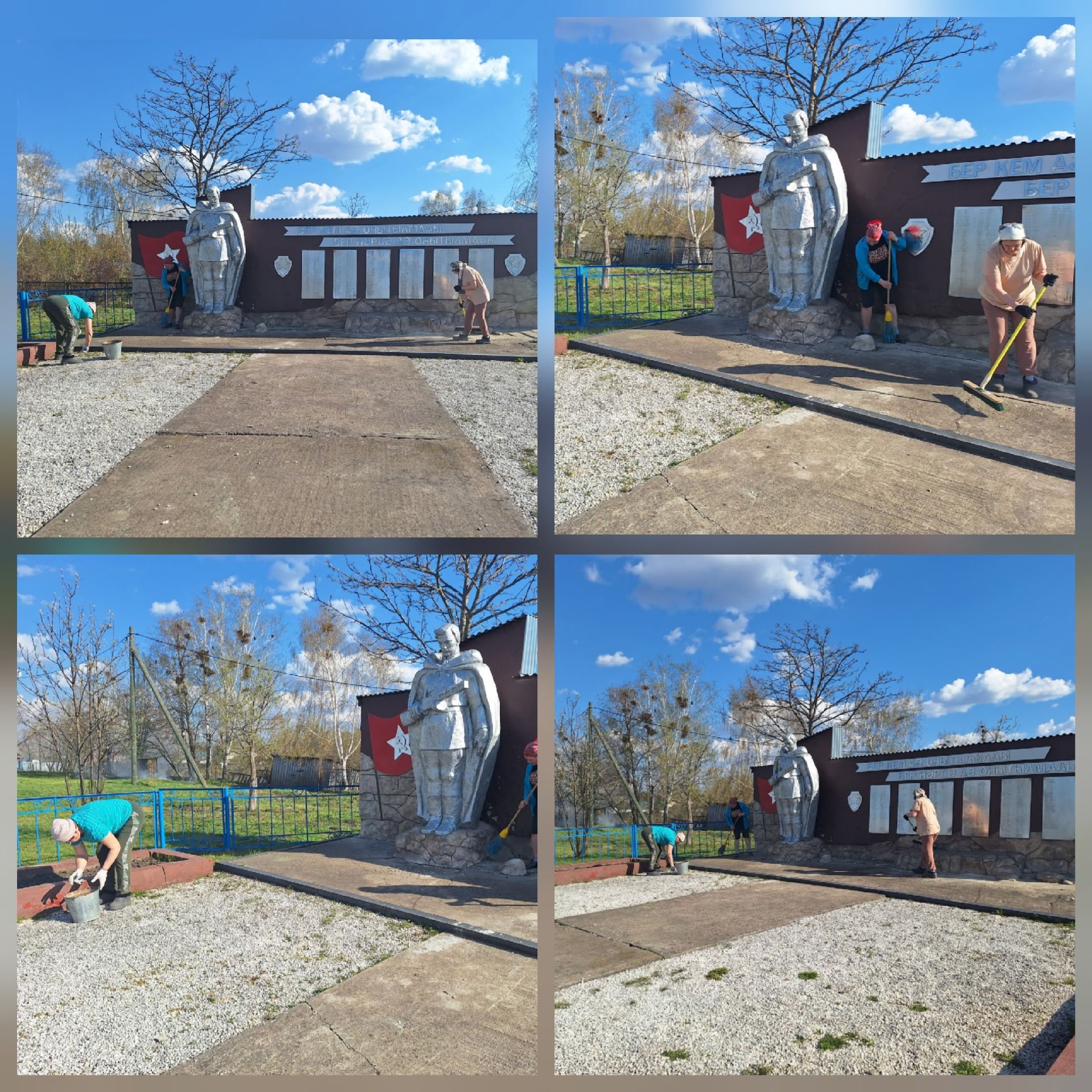 Җиңүнең 81 еллыгы алдыннан Мулла Иле авылында һәйкәл яны тәртипкә китерелде