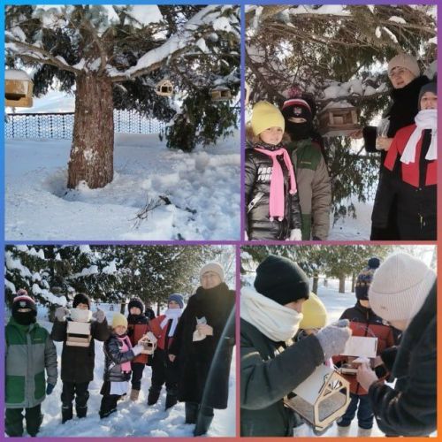 «Оста куллар» клуб берләшмәсенә йөрүче балалар «Кошларны кыш көне ашатыйк!» дигән экологик акциядә катнашты