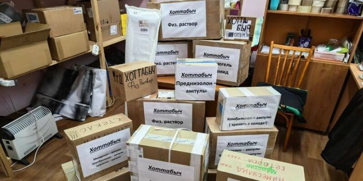 Яшел Үзән волонтерлары МХО сугышчыларына дарулар һәм маскировка челтәрләре җибәрде